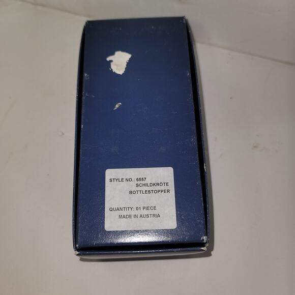 Towle Austria Full Lead Crystal TURTLE Wine Bottle Decanter Stopper flared NIB - Picture 5 of 5